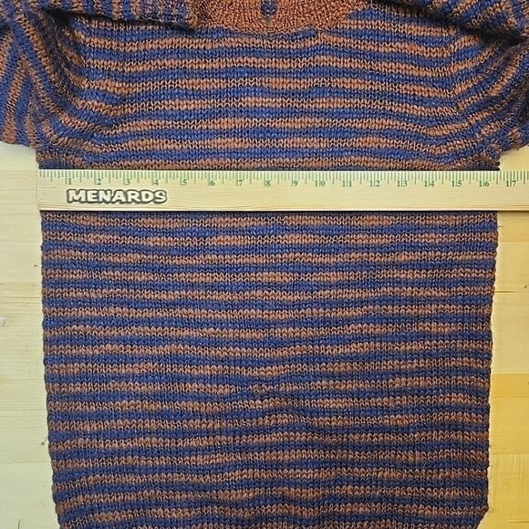 Theory Aegea B Athos Sweater Womens Small Brown & Navy Blue Wool Blend Striped - Picture 5 of 10
